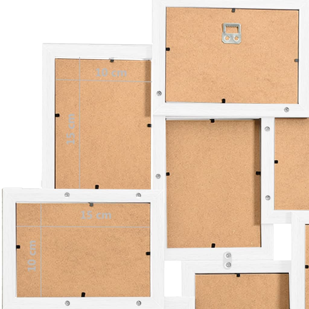 Collage Photo Frame for 10x(10x15 cm) Picture White MDF